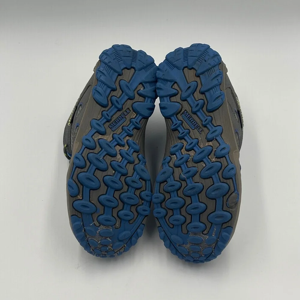 Merrell Kids Mid Waterproof Hiking Boots Grey Blue Chameleon 7 Size 2.5
